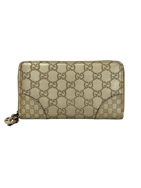 Gucci Handbags - Gucci Wallet Gold Zip Around Leather